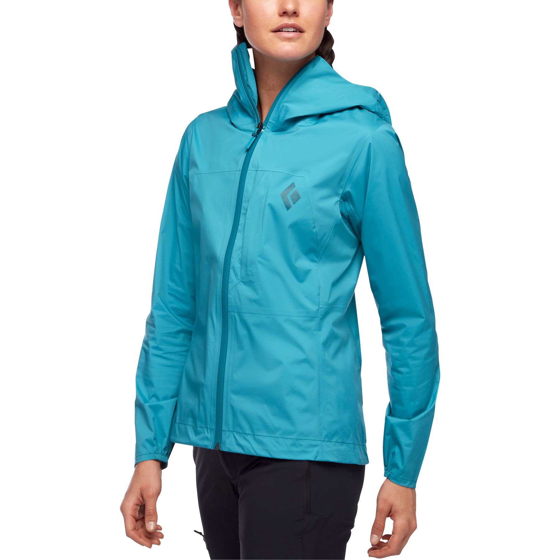 Chaquetas Black Diamond Fineline Stretch Rain Shell Mujer Turquesa Claro | RVKXNS-856