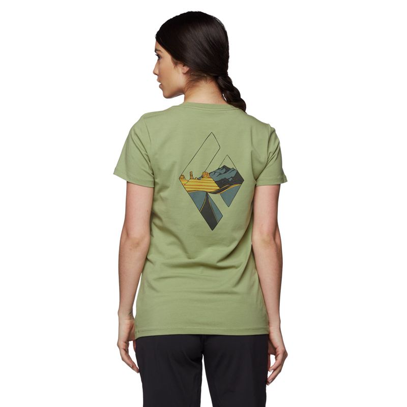 Tops Black Diamond Desert To Mountain SS Mujer Verde | GQAONX-568