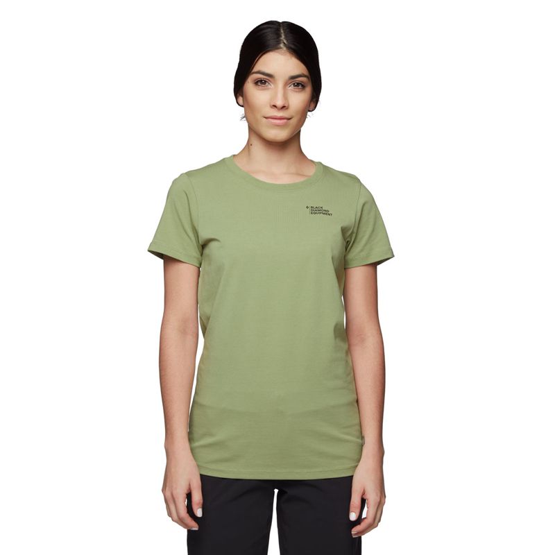 Tops Black Diamond Desert To Mountain SS Mujer Verde | GQAONX-568