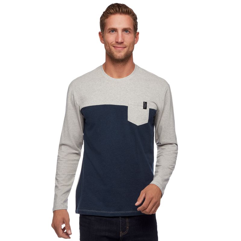 Tops Black Diamond LS Campus Hombre Gris | WLMIFC-980