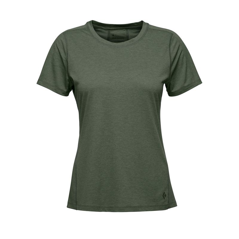 Tops Black Diamond Lightwire SS Tech Mujer Verde Oscuro | UGTWMJ-395