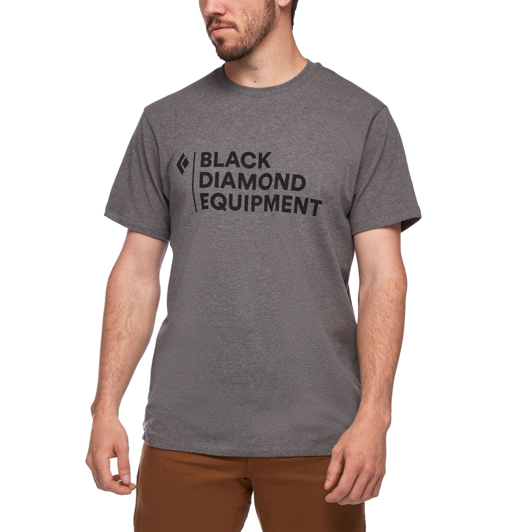 Tops Black Diamond Stacked Logo Hombre Gris | AKMNBW-986